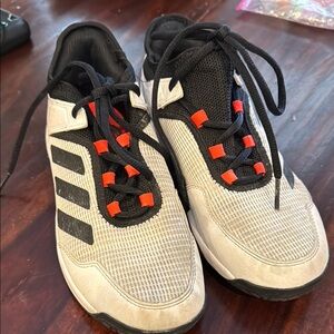 adidas Kids Sneakers in Black, White & Red Accent